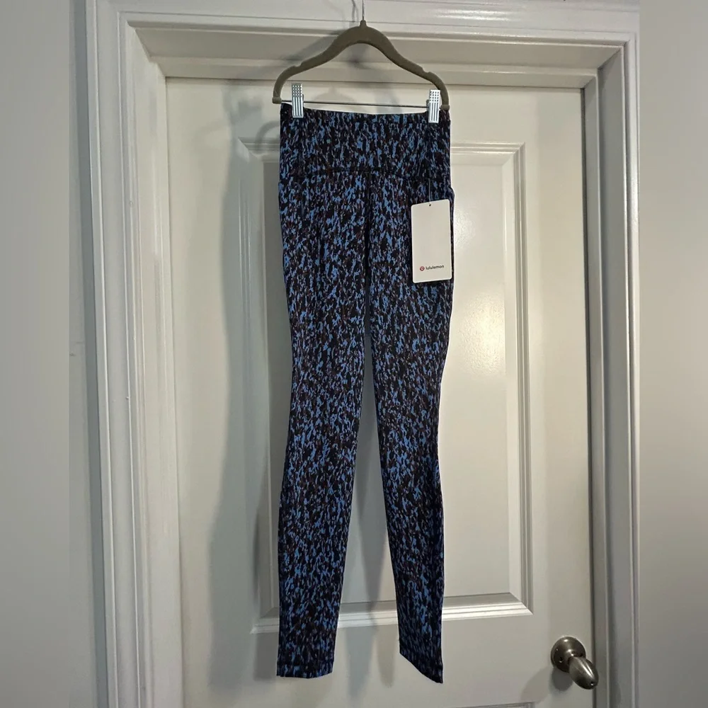 Lululemon Athletica Leopard Camo Blue Nile Multi High-Rise Leggings-28